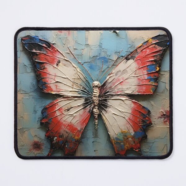 Item preview, colorful acrylic textured butterfly art print designed and sold by dcrc.