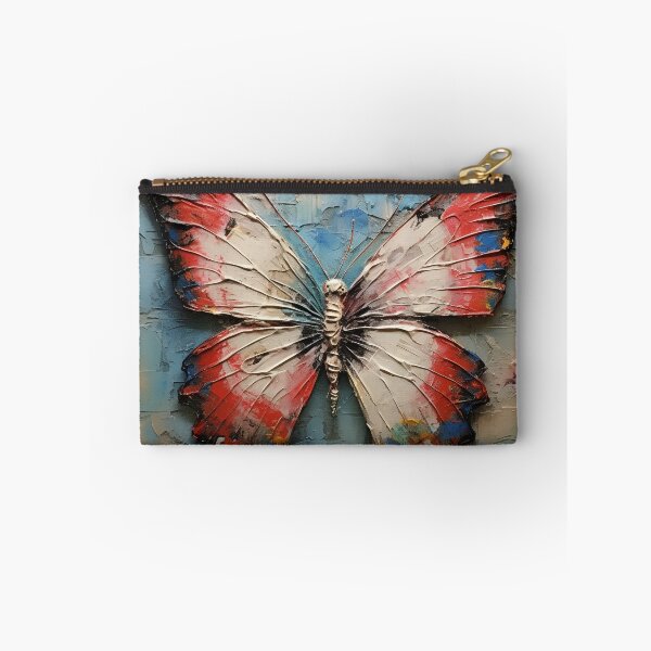 Item preview, colorful acrylic textured butterfly art print designed and sold by dcrc.