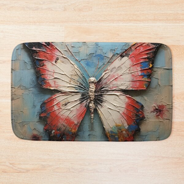 Item preview, colorful acrylic textured butterfly art print designed and sold by dcrc.