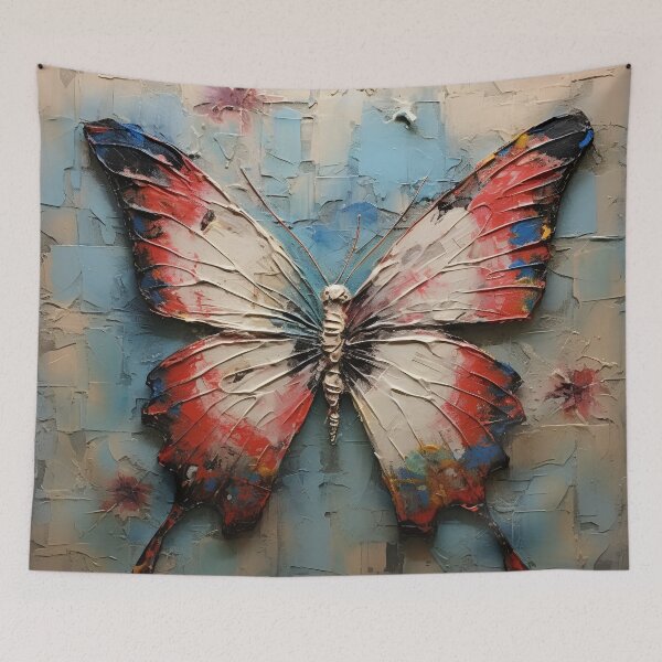 Item preview, colorful acrylic textured butterfly art print designed and sold by dcrc.