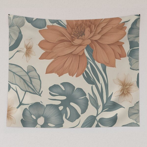Item preview, Colored lithography style floral pattern designed and sold by twisted-dot.