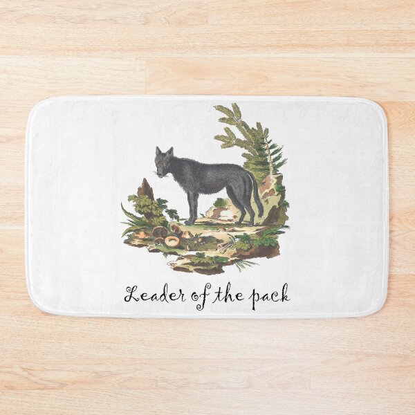 Item preview, Leader of the Pack Black Wolf in Clearing with Mushrooms Vintage Chromolithograph Innocente Allesandri  Animal Lover Gift designed and sold by ElegantTeaTime.