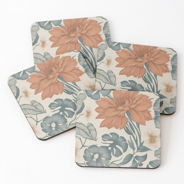 Item preview, Colored lithography style floral pattern designed and sold by twisted-dot.