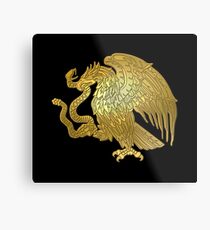 Gold Mexican Eagle Metal Print