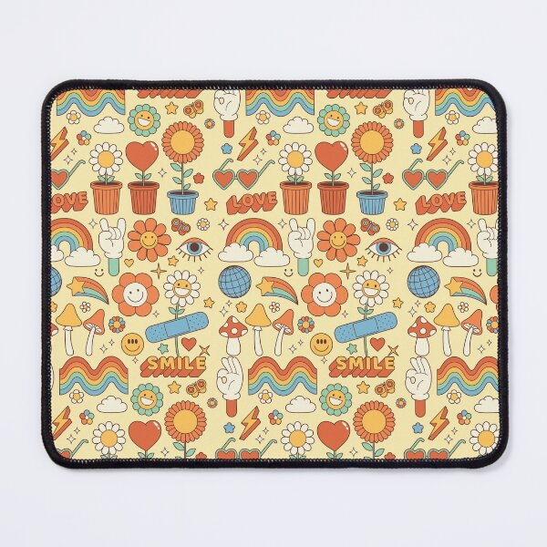 Item preview, smiley flowers groovy daisies rainbow retro designed and sold by SHOPAHD.