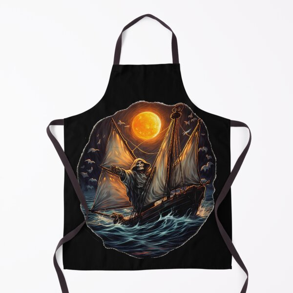 Item preview, Spooky Halloween ghost in the sailboat and Full Moon designed and sold by EmAlaver.