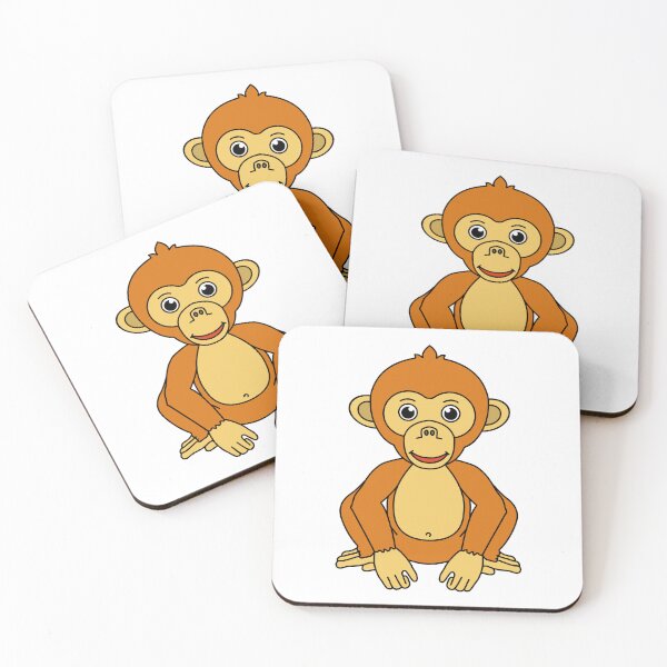 Item preview, Smiling Monkey cute happy animal  designed and sold by micarto.