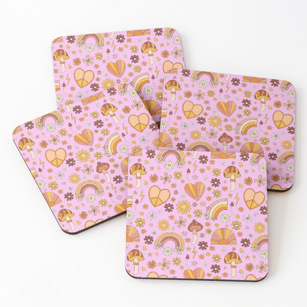 Item preview, rainbow heart groovy flower retro style designed and sold by SHOPAHD.