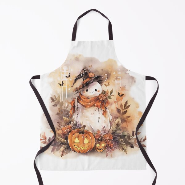 Artikelvorschau, Halloween-Geist im Hexenhut mit Kürbis entworfen und verkauft von dcwildfinds.