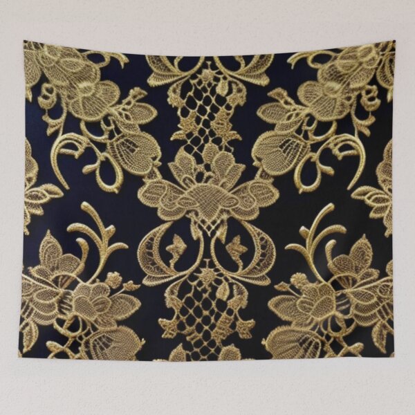 Item preview, Gold on black lace  designed and sold by Roxburylane.
