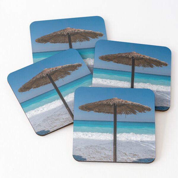 Item preview, A straw topped Beach Umbrella on Lefkada designed and sold by JoSowden.