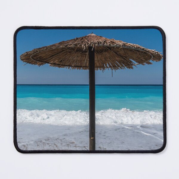 Item preview, A straw topped Beach Umbrella on Lefkada designed and sold by JoSowden.
