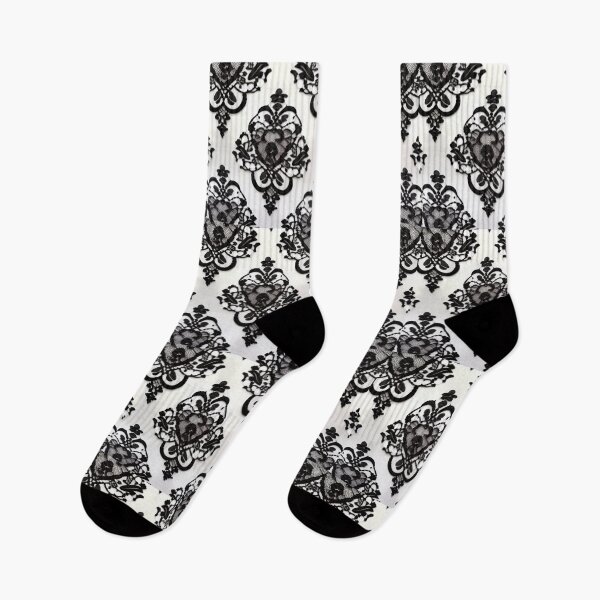 Item preview, Black on white lace designed and sold by Roxburylane.