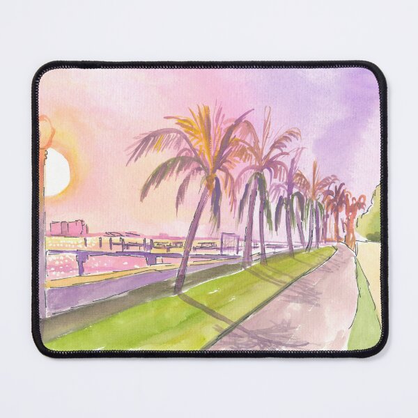 Item preview, Sunset on Palm Beach Florida Lake and Bikeway designed and sold by artshop77.