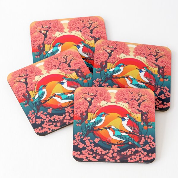 Item preview, Birds, Cherry Trees and Sunset designed and sold by George Hutton Hunter.