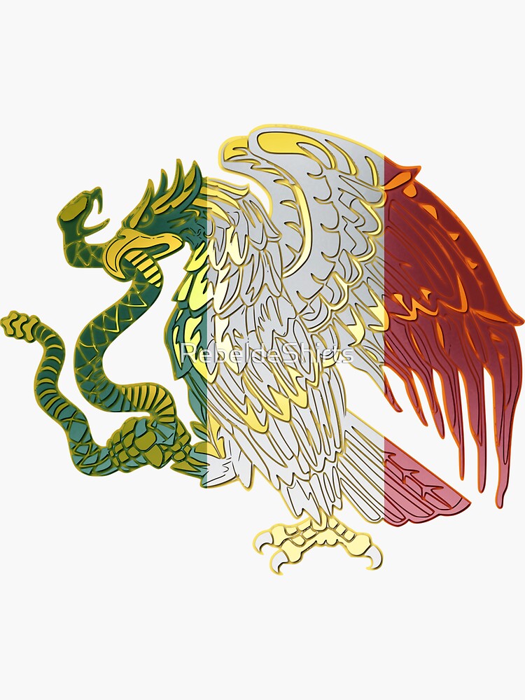 "Mexican Flag Eagle " Sticker by RebeldeShirts | Redbubble