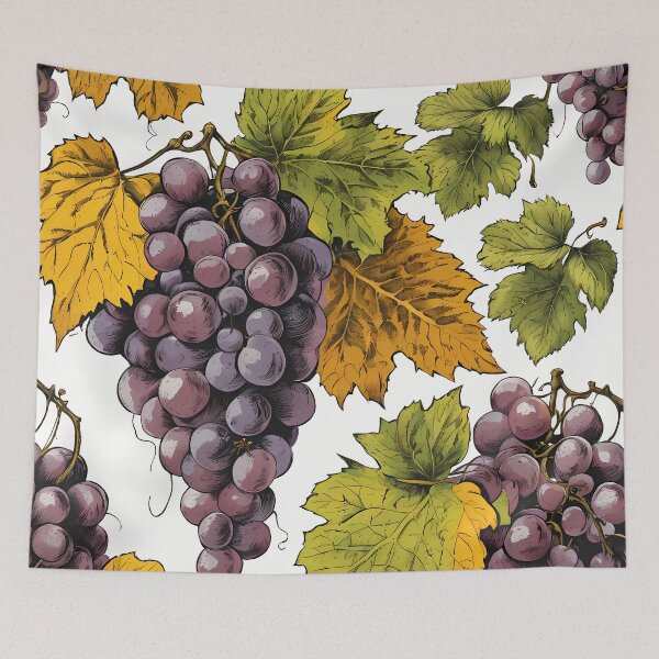 Item preview, Grapes and leaves in classic lithographic style designed and sold by twisted-dot.