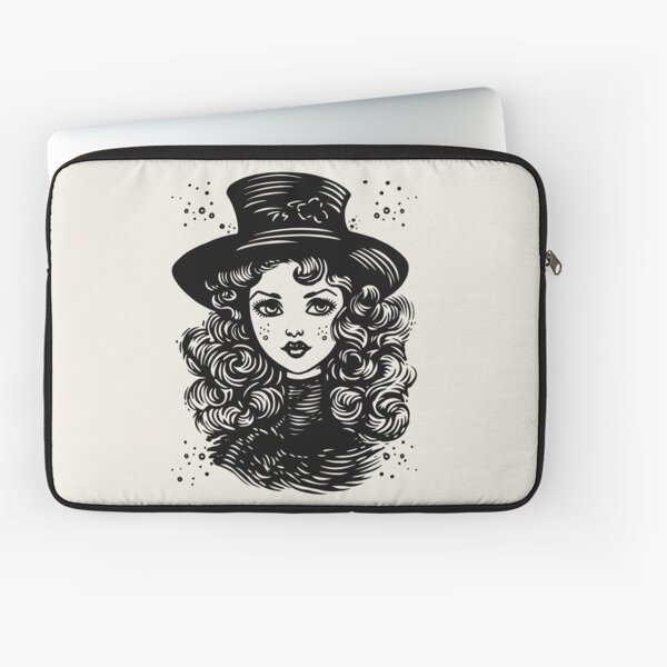 Kawaii Goth Black Laptop Sleeve Cute Witchy Elements Laptop 