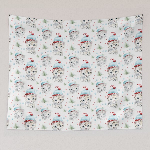 Artikelvorschau, Snowy Serenity: Embracing the Christmas Spirit with a Cute Snow Leopard entworfen und verkauft von qoodesignstudio.