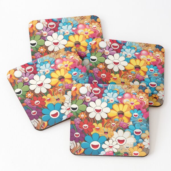 Item preview, Happy Smiling Colorful Flower Wave Pattern designed and sold by ToonBrunnette.