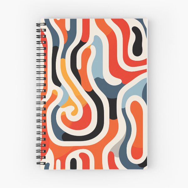 Item preview, Calming Red Black Orange Wave Pattern designed and sold by ToonBrunnette.