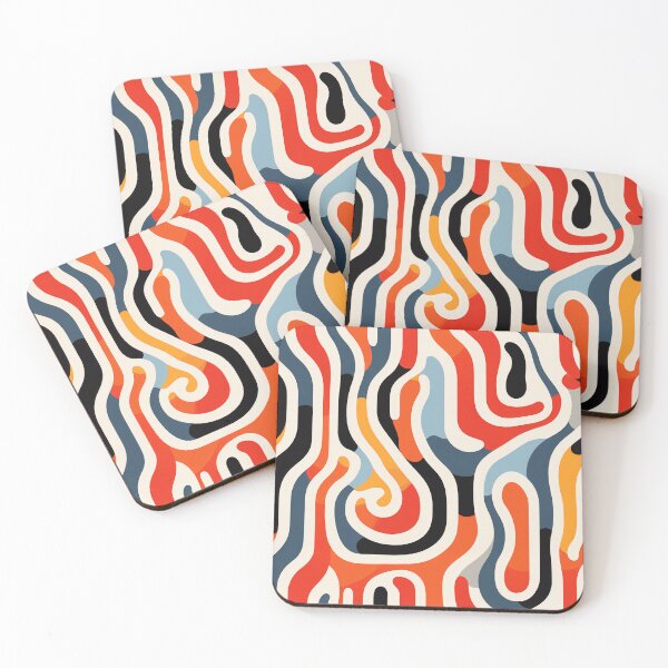 Item preview, Calming Red Black Orange Wave Pattern designed and sold by ToonBrunnette.