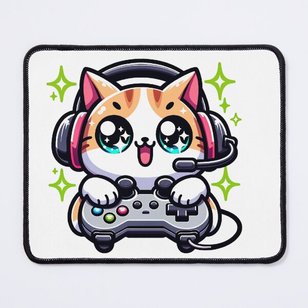Item preview, Joystick Journeys: Kawaii Cat's Enchanting Gaming Adventures designed and sold by PuffPuffPrint.