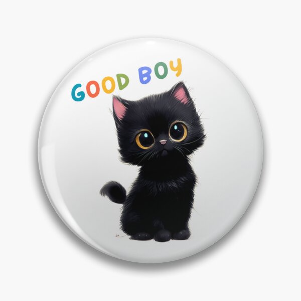 Item preview, Good boy black kitten sticker designed and sold by EmiEmiko.