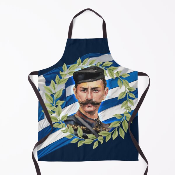 Item preview, Pavlos Melas in laurels wreath and greek flag designed and sold by Lefteris Betsis.