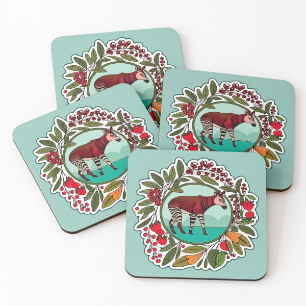 Item preview, cute okapi and berries designed and sold by The  Knick Knack Nook.