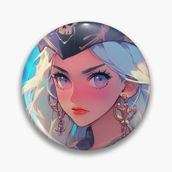 Item preview, Cute Serious Pirate Captain Anime Girl designed and sold by bubblegoth.