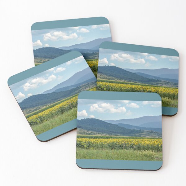 Item preview, The sunflower field and the blue mountains designed and sold by JoyLineDesigns.