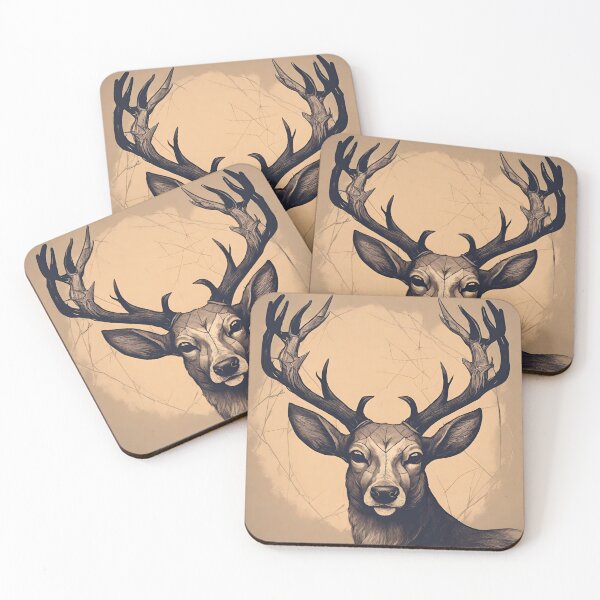 Item preview, retro deer with huge antlers designed and sold by in-leggings.