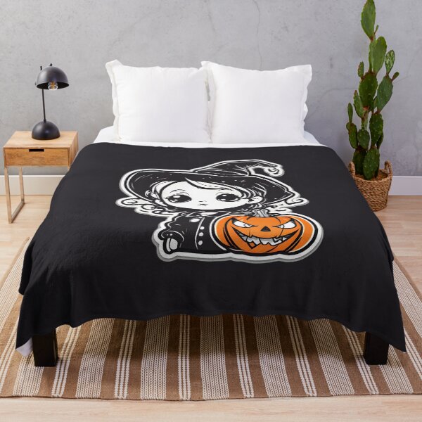 Item preview, Cute little girl witch with a jack o'lantern designed and sold by MiniCharm.