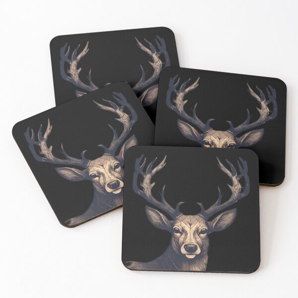 Item preview, cute deer with huge antlers, retro style designed and sold by in-leggings.