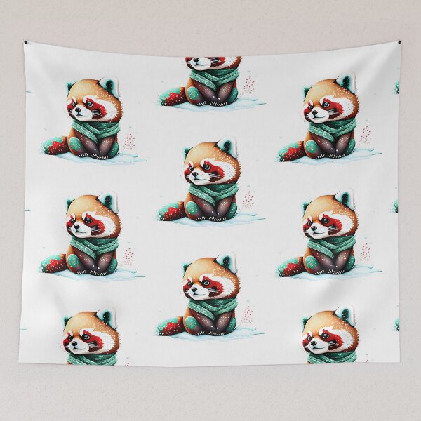 Item preview, Cute winter red panda designed and sold by EdeniaArtStudio.