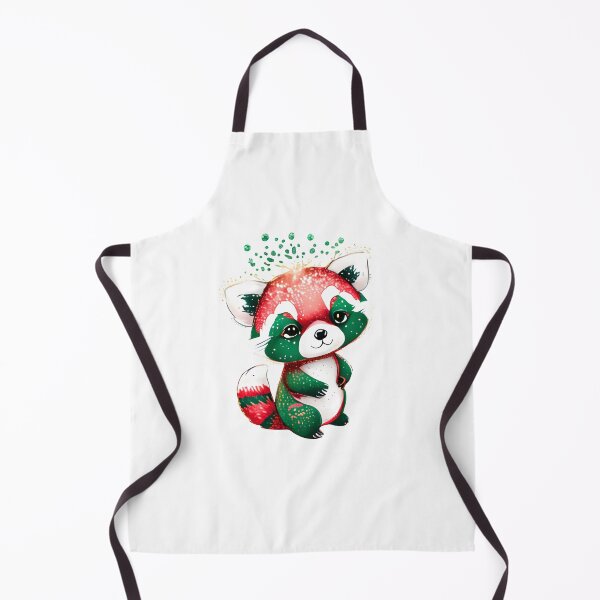 Item preview, Cute Winter Red Panda Illustration Green Red designed and sold by EdeniaArtStudio.