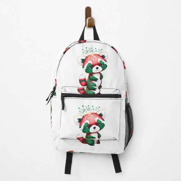 Item preview, Cute Winter Red Panda Illustration Green Red designed and sold by EdeniaArtStudio.