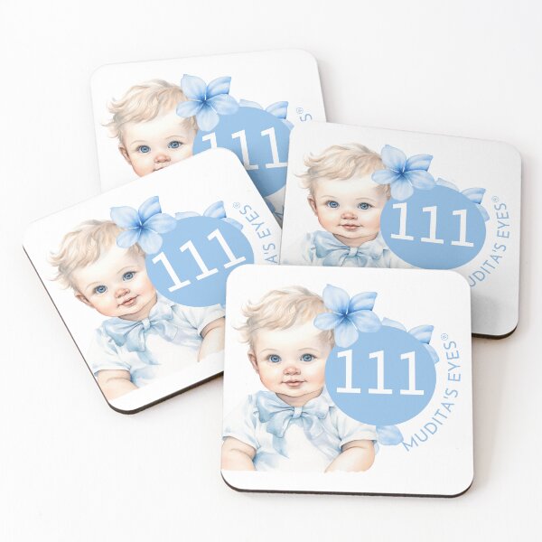 Item preview, Cute Twin Flame Baby 111 Blue Flowers Sticker designed and sold by MuditasEyes.