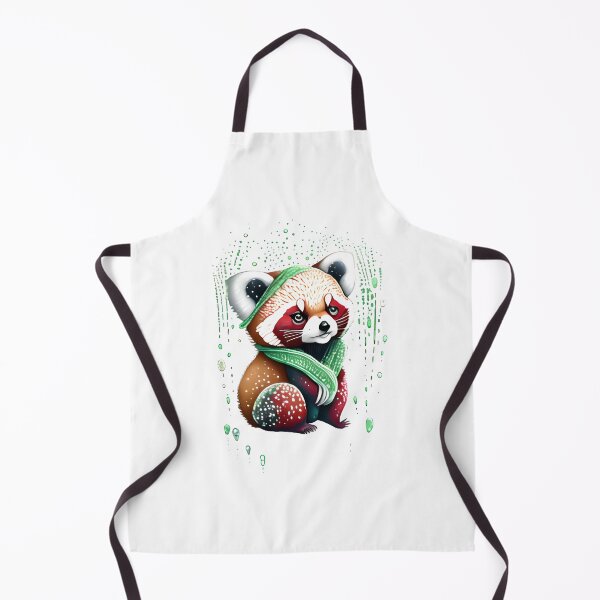 Item preview, Cute winter red panda illustration with scarf designed and sold by EdeniaArtStudio.