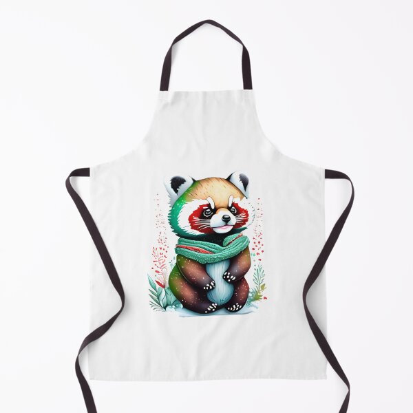 Item preview, Cute winter red panda illustration with scarf designed and sold by EdeniaArtStudio.