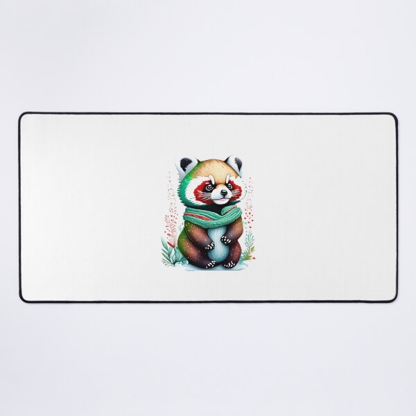 Item preview, Cute winter red panda illustration with scarf designed and sold by EdeniaArtStudio.