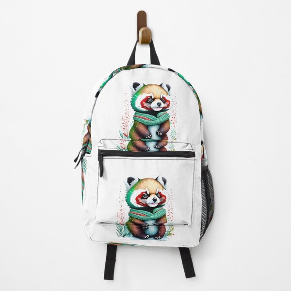 Item preview, Cute winter red panda illustration with scarf designed and sold by EdeniaArtStudio.