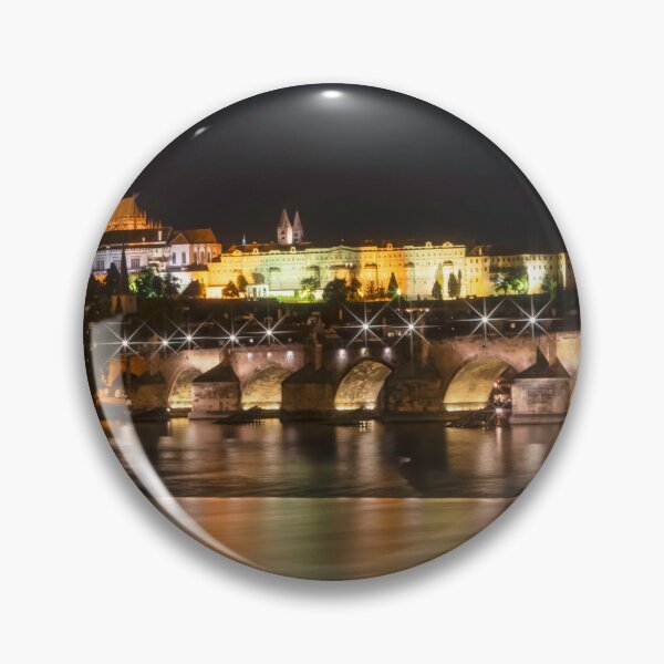 Item preview, Prague and The Charles bridge and Castle at night designed and sold by Itsgrimupnorth.