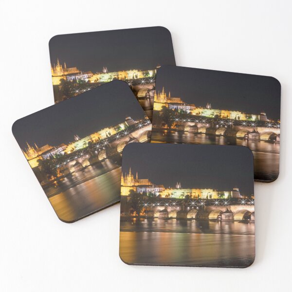 Item preview, Prague and The Charles bridge and Castle at night designed and sold by Itsgrimupnorth.