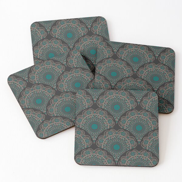 Item preview, Night Swim and Molasses Cincereous Dot Mandala Scale Pattern designed and sold by Triplicate Limited.