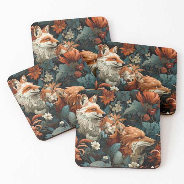 Item preview, Autumn Fox Seamless Pattern illustration inspired by William Morris  designed and sold by The Willow Of  Rain City.