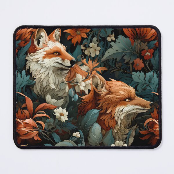 Item preview, Autumn Fox Seamless Pattern illustration inspired by William Morris designed and sold by The Willow Of Rain City.