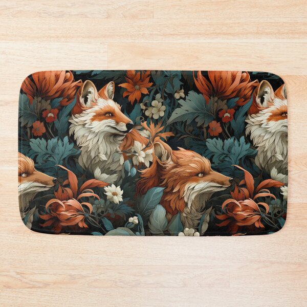 Item preview, Autumn Fox Seamless Pattern illustration inspired by William Morris  designed and sold by The Willow Of  Rain City.