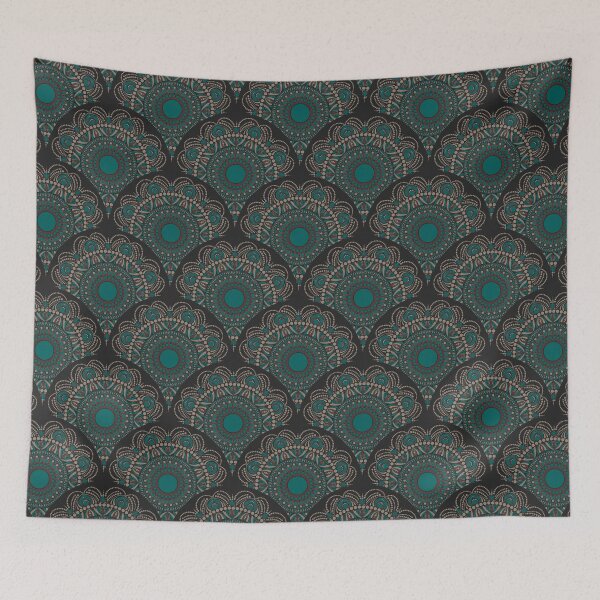 Item preview, Night Swim and Molasses Cincereous Dot Mandala Scale Pattern designed and sold by Triplicate Limited.